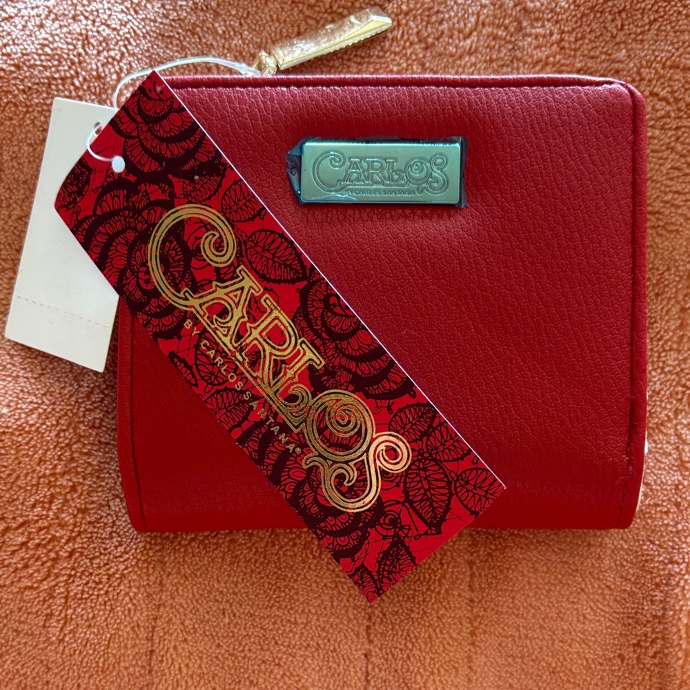 Carlos by Carlos Santana Red Compact Zip Wallet